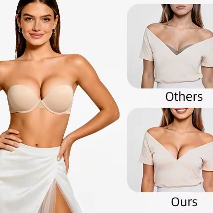 Convertible Bra Multiway - 新しいプッシュアップブラジャー女性用レースパッド入りアンダーワイヤー滑り止めストラップレスホルター調節可能なコンバーチブルマルチウェイストラップセクシーなウェディングブラジャー