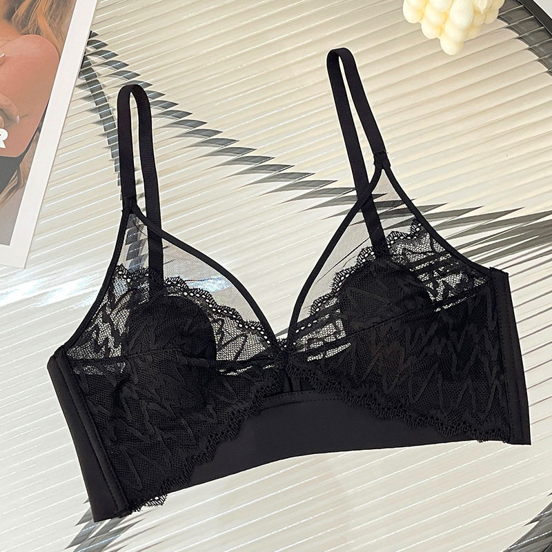 T Shirt Bra Seamless - セクシーなレースクロップトップ、深いVバックレスキャミソール、中空メッシュブラ、女性用無地シームレス下着、取り外し可能な胸パッド付きタンクトップ
