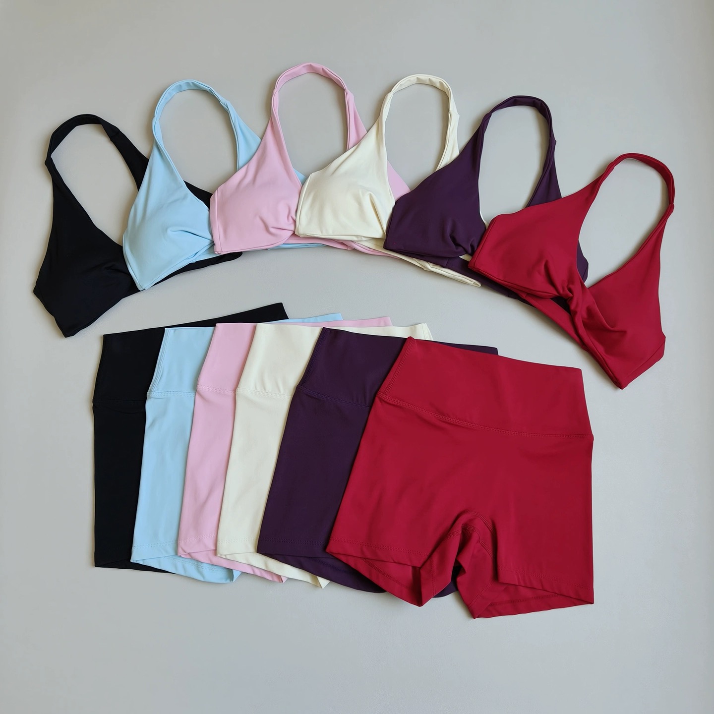 Sports Bra Racerback - レディースヨガウェア2点セット | ホルターネックオープンバックパッド入りスポーツブラ ハイウエストヒップアップお腹コントロールヌードフィールワークアウト S