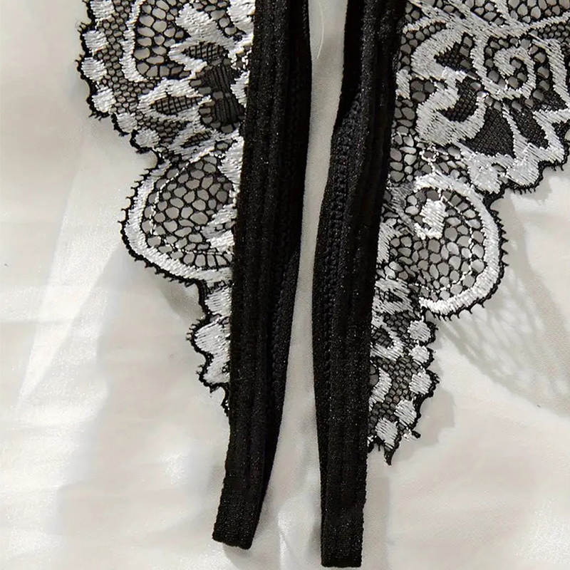黒ホットクロッチレスセクシーな女性のレースのランジェリー誘惑 - Lace Bralette Set のレビューと価格