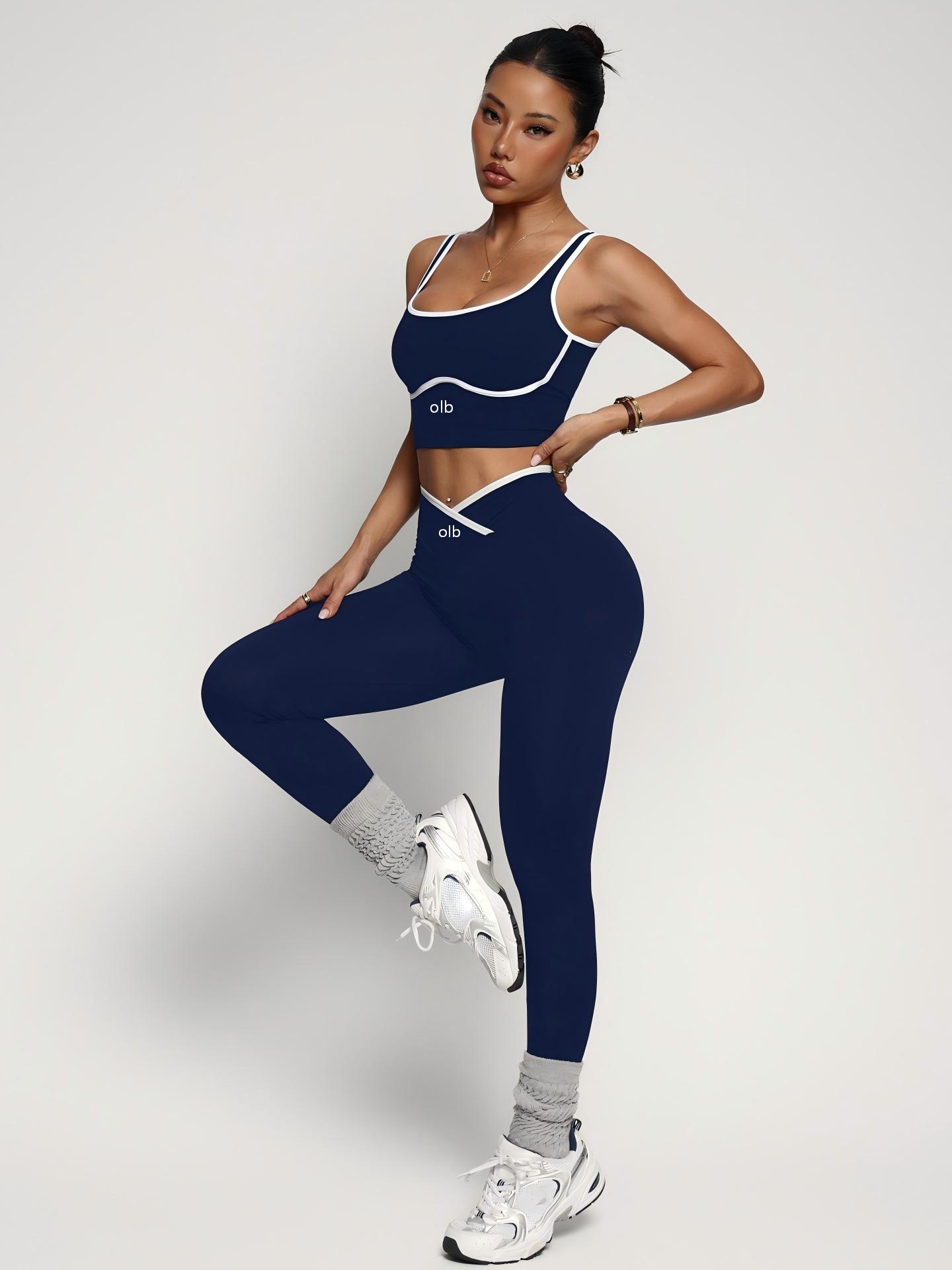 2ピースの新しいスポーツブラベストパンツフィットネススーツ、 - Sports Bra Racerback のレビューと価格