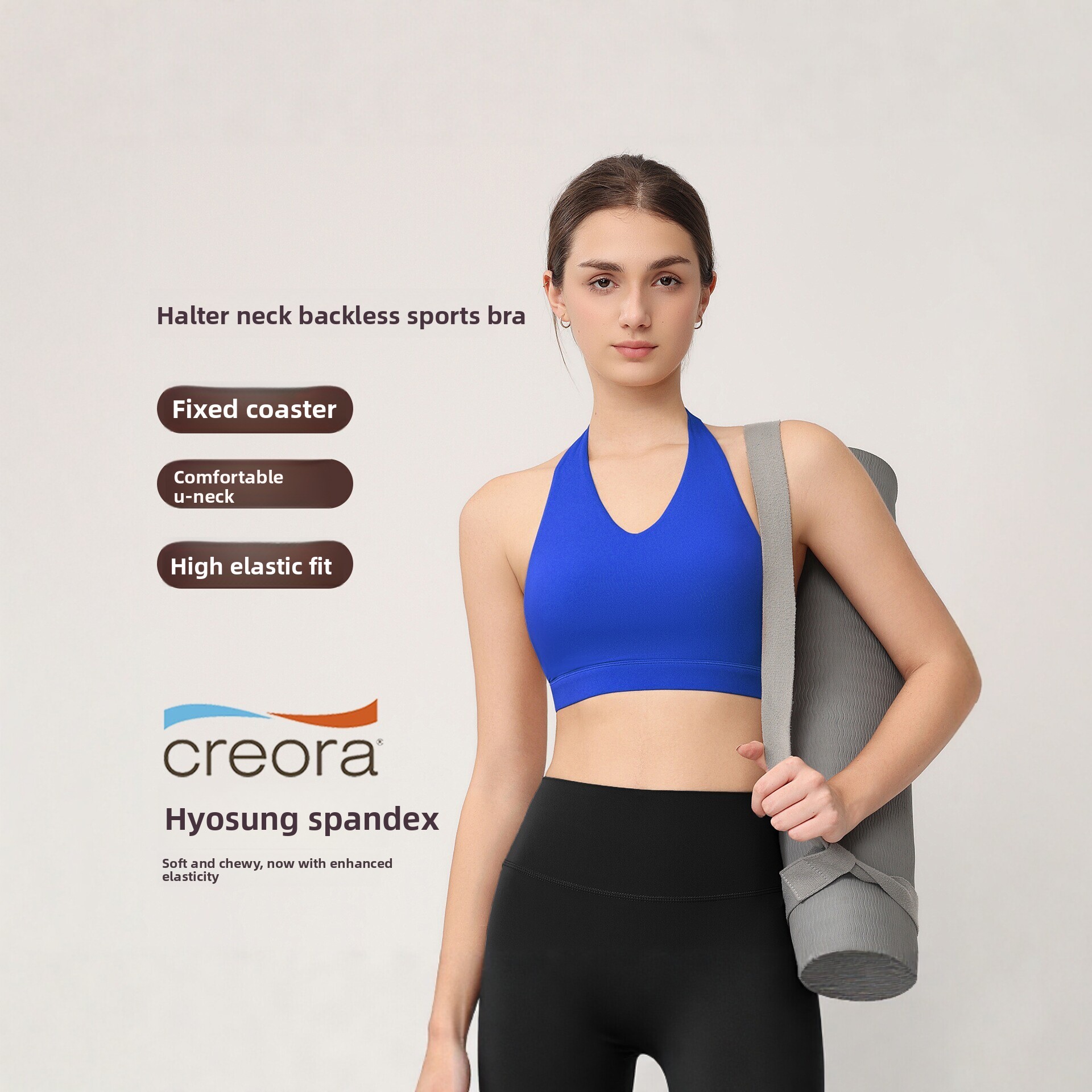 女性用ホルターネックスポーツブラ、固定パッド付き、耐衝撃＆プ - Sports Bra Racerback のレビューと価格