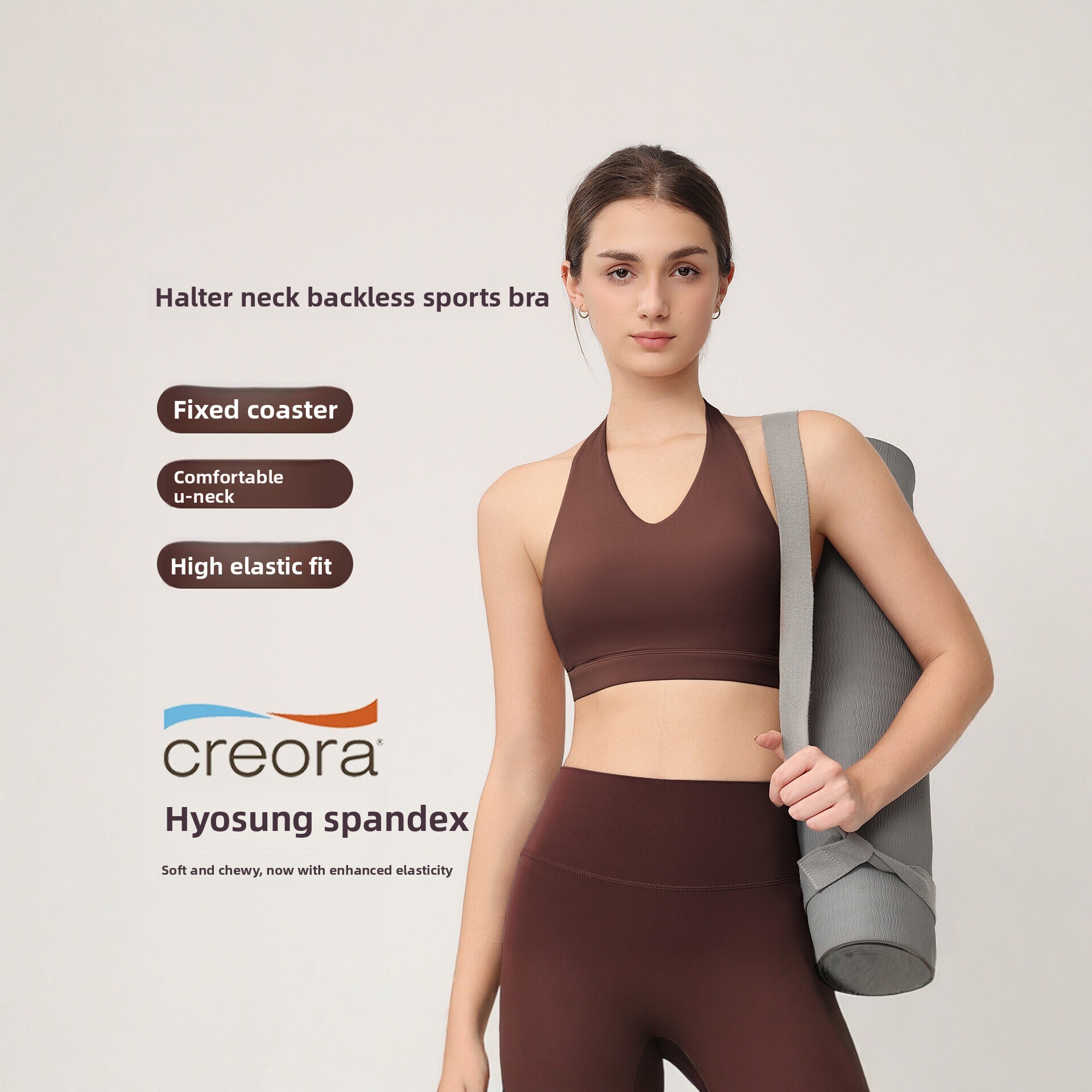 女性用ホルターネックスポーツブラ、固定パッド付き、耐衝撃＆プ - Sports Bra Racerback のレビューと価格