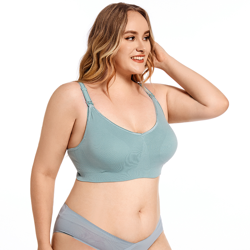 プラスサイズワイヤレスマタニティブラジャーフロントオープンギ - Nursing Bra Clip のレビューと価格