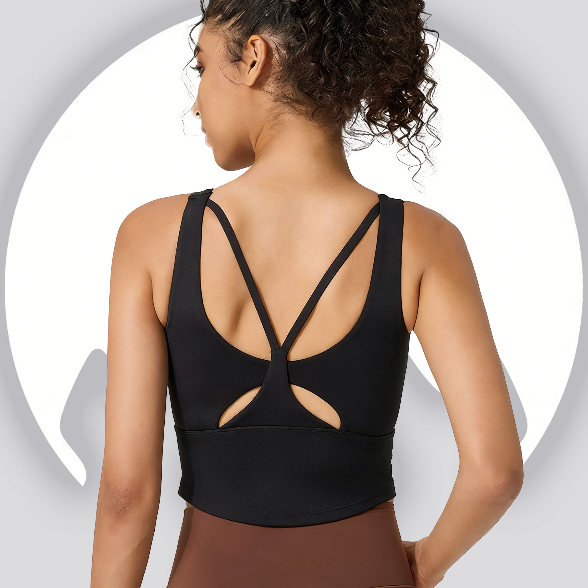 レディース固定カップヨガスポーツブラ - クリスクロスバック - Sports Bra Racerback のレビューと価格