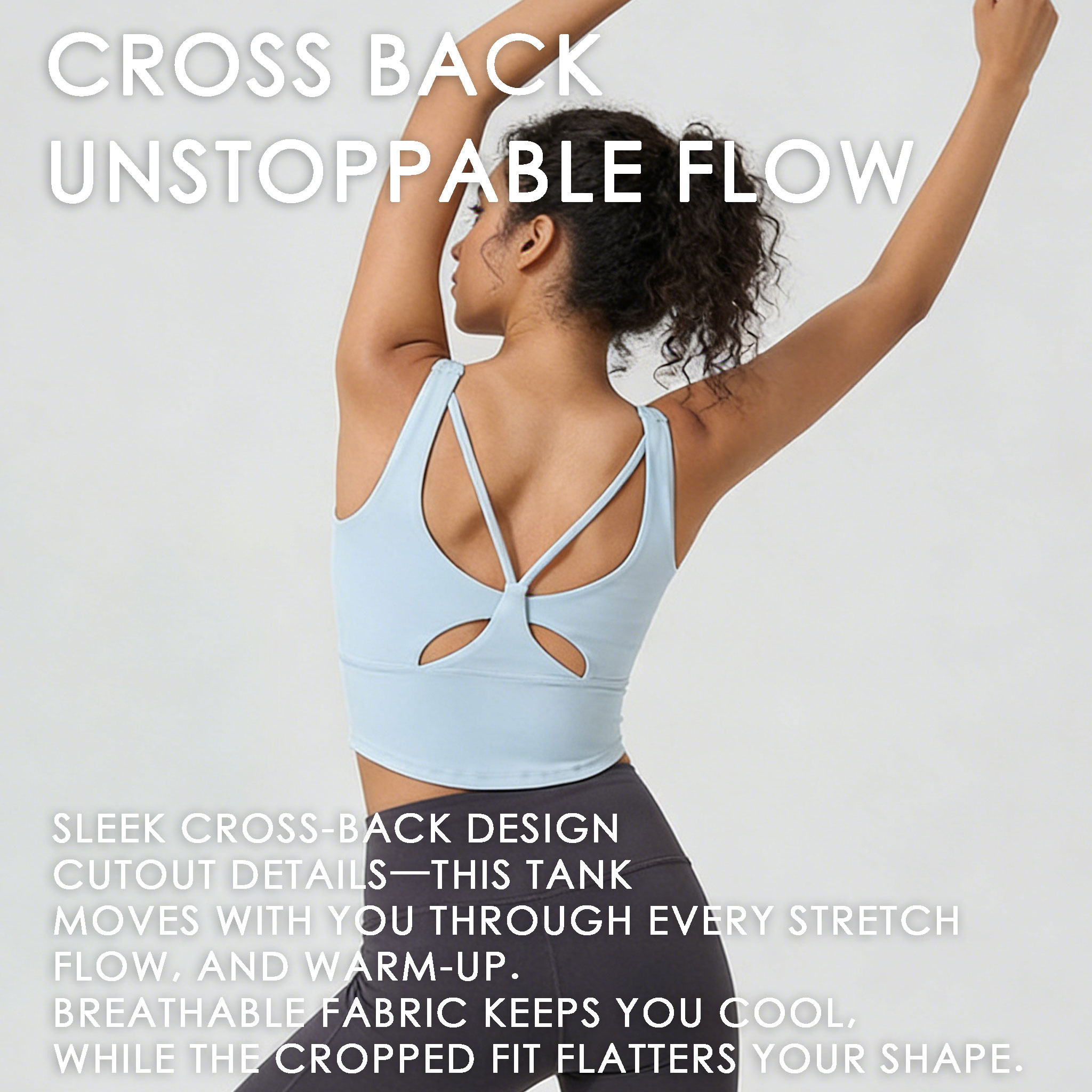 レディース固定カップヨガスポーツブラ - クリスクロスバック - Sports Bra Racerback のレビューと価格