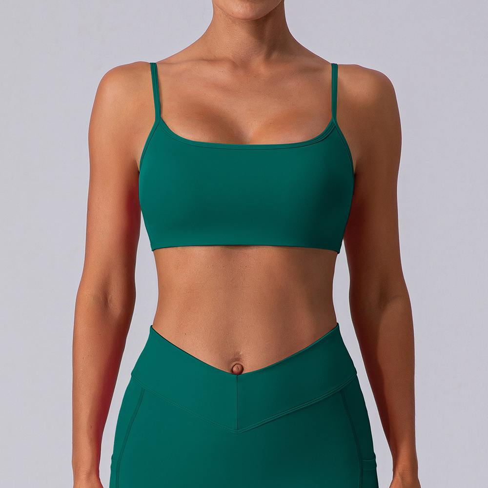 女性スポーツブラ耐衝撃フィットネストップスプッシュアップクロ - Sports Bra Racerback のレビューと価格